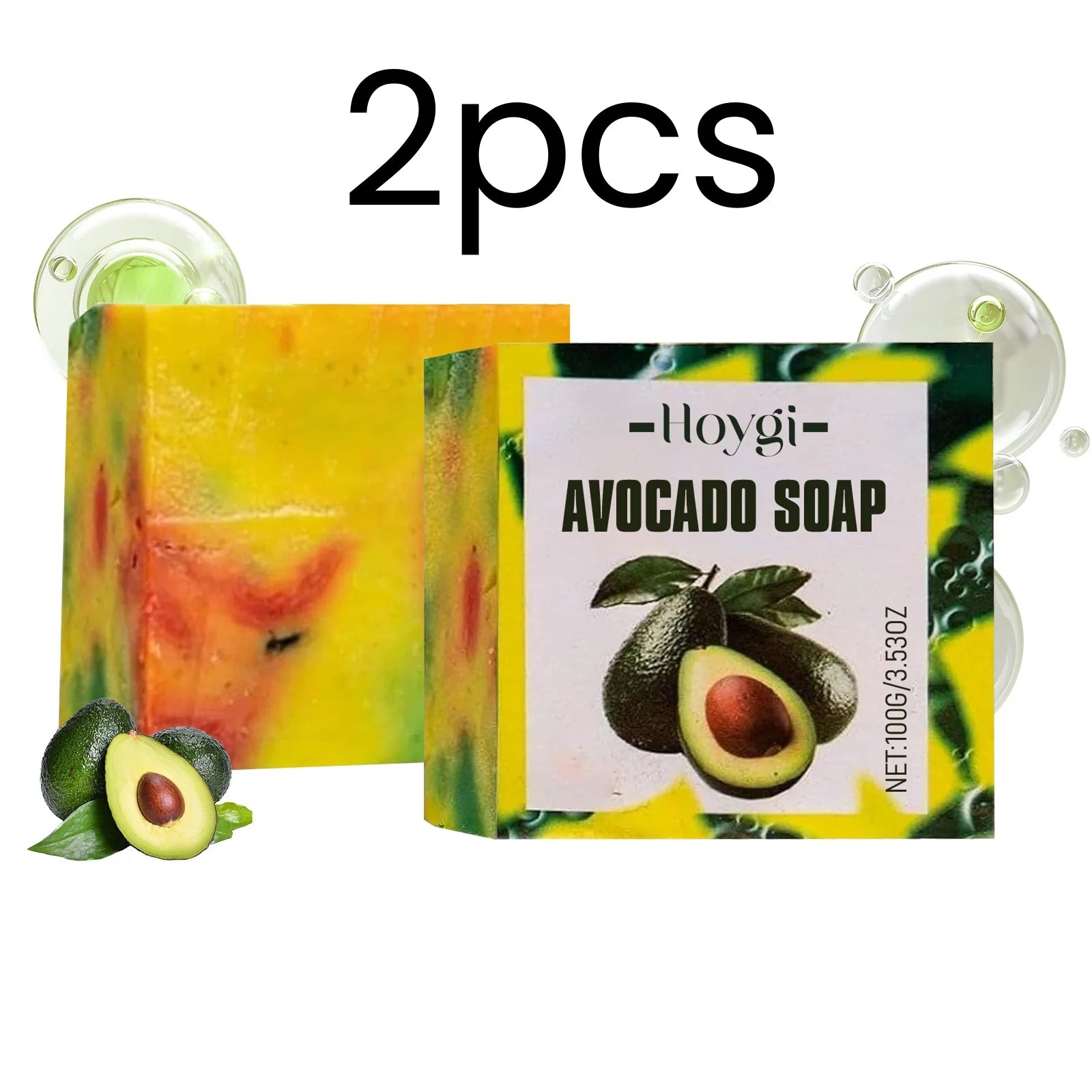 Hoygi Avocado Soap Even Skin Tone Brightening Skin Nourishing Moisture Lock Softening Skin Repairing Natural Handmade Soap 100g Oasis Select 2pcs