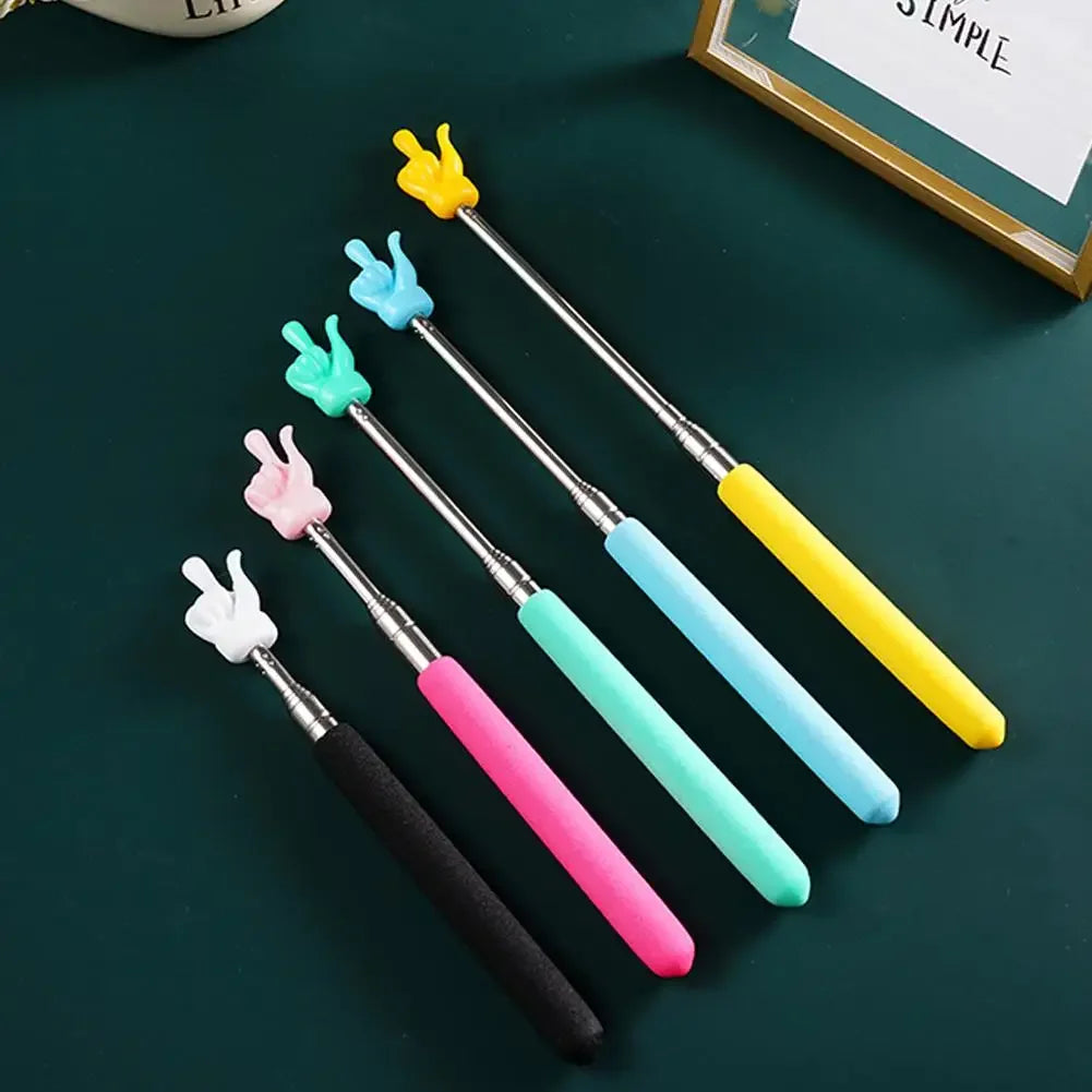 Retractable Teacher Pointer Finger Design StainlessSteel Telescopic School Teaching Pointer Stick Teacher Supplies For Classroom Oasis Select