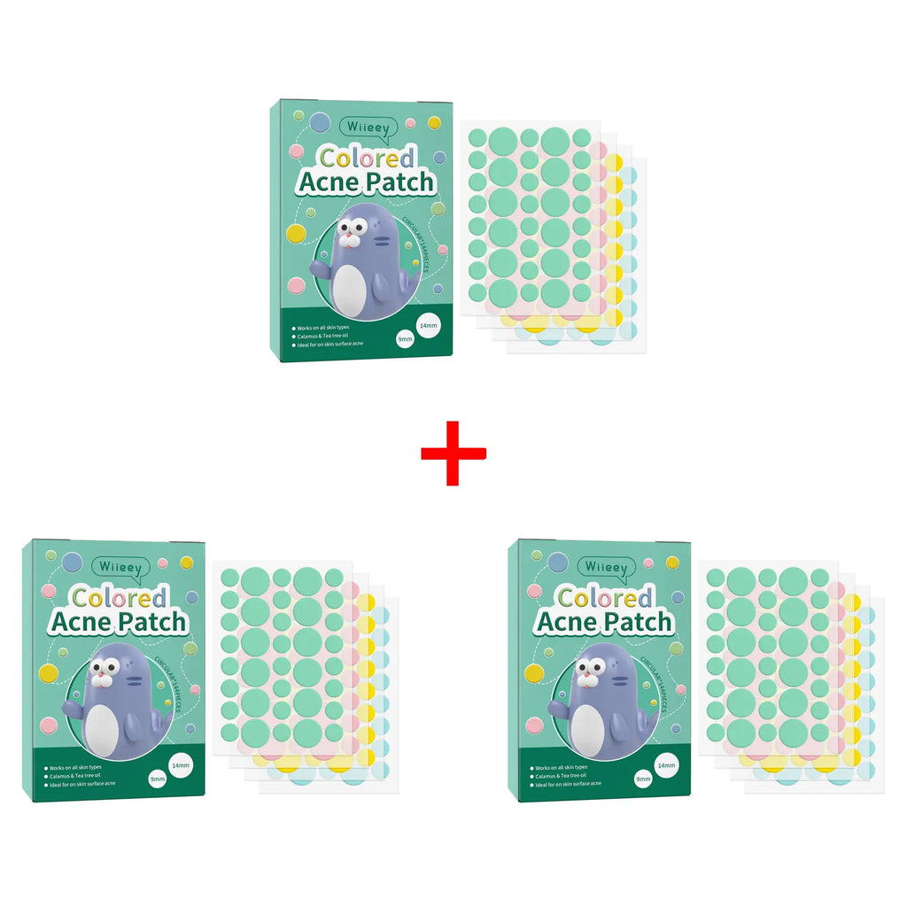 Wiieey Star Acne Patches – Colorful Pimple Stickers 144–288pc Acne Pimple Patch Oasis Select Circle 144pcs x 3