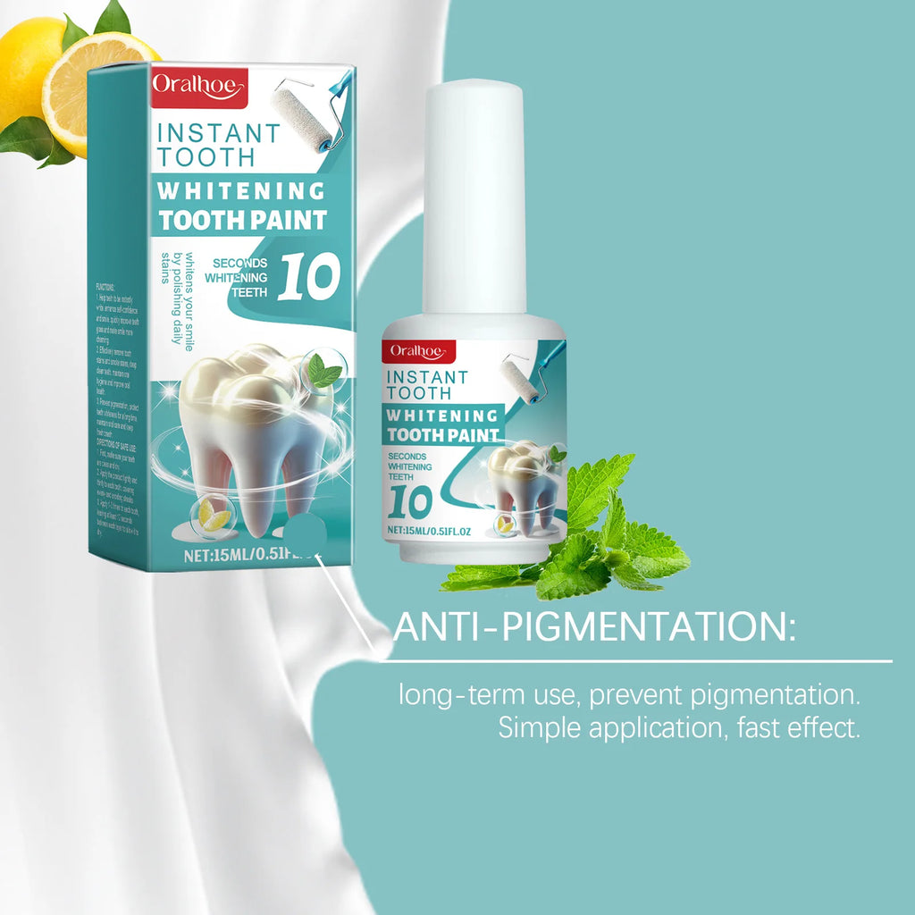ORALHOE Instant White Tooth Paint Teeth Whitening Varnish Deep Clean Stain Remover Fresh Breath Oral Hygiene Oasis Select