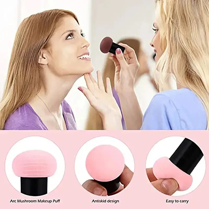 Mushroom Head Makeup Sponge Dry Wet Dual-use Cosmetic Powder Puff with Handle Case Professional Foundation Creams Beauty Tools Oasis Select