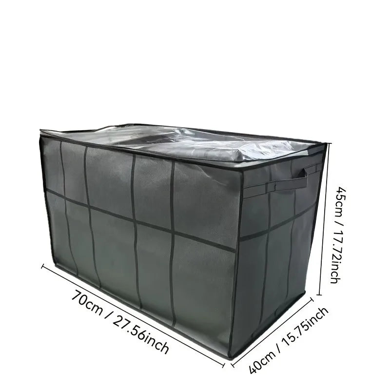 1pc Large Capacity Storage Bag with Zipper - Heavy-Duty Gray Moving Box Suitable for Clothes, Bedding,Luggage & Travel Organizer Oasis Select 1pc
