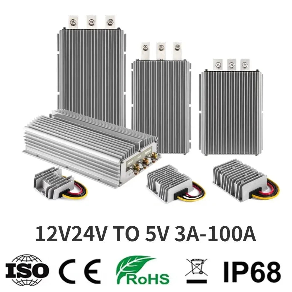 12V 24V to 5V 3A-100A Regulator Power Supply Buck Voltage Reducer Voltage Converter DC Converter Car LED Step Down Reducer Oasis Select