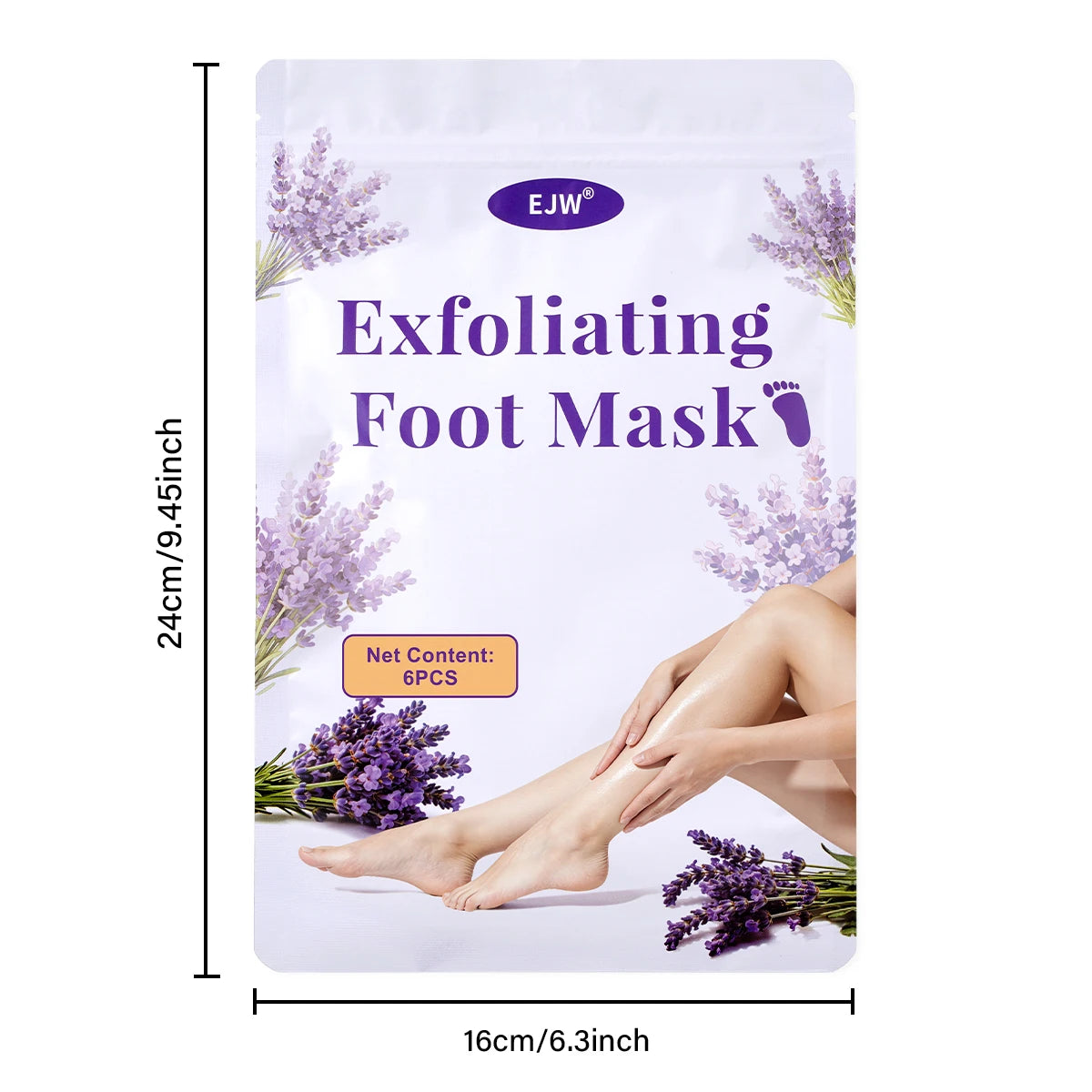 6Pcs Foot Peeling Mask – Exfoliator for Calluses & Dead Skin, Removes Dry Cracked Feet, Foot Peel Mask for Men & Women, Disposab Oasis Select Light Purple