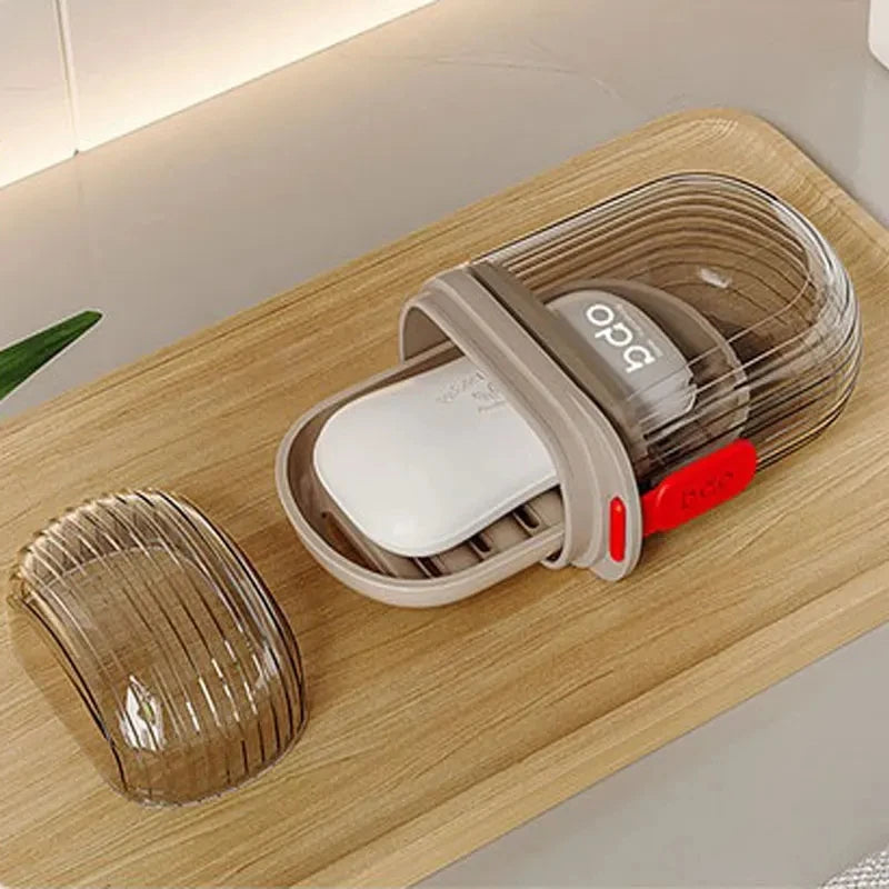 Portable Waterproof Travel Soap Box with Drainage Rack