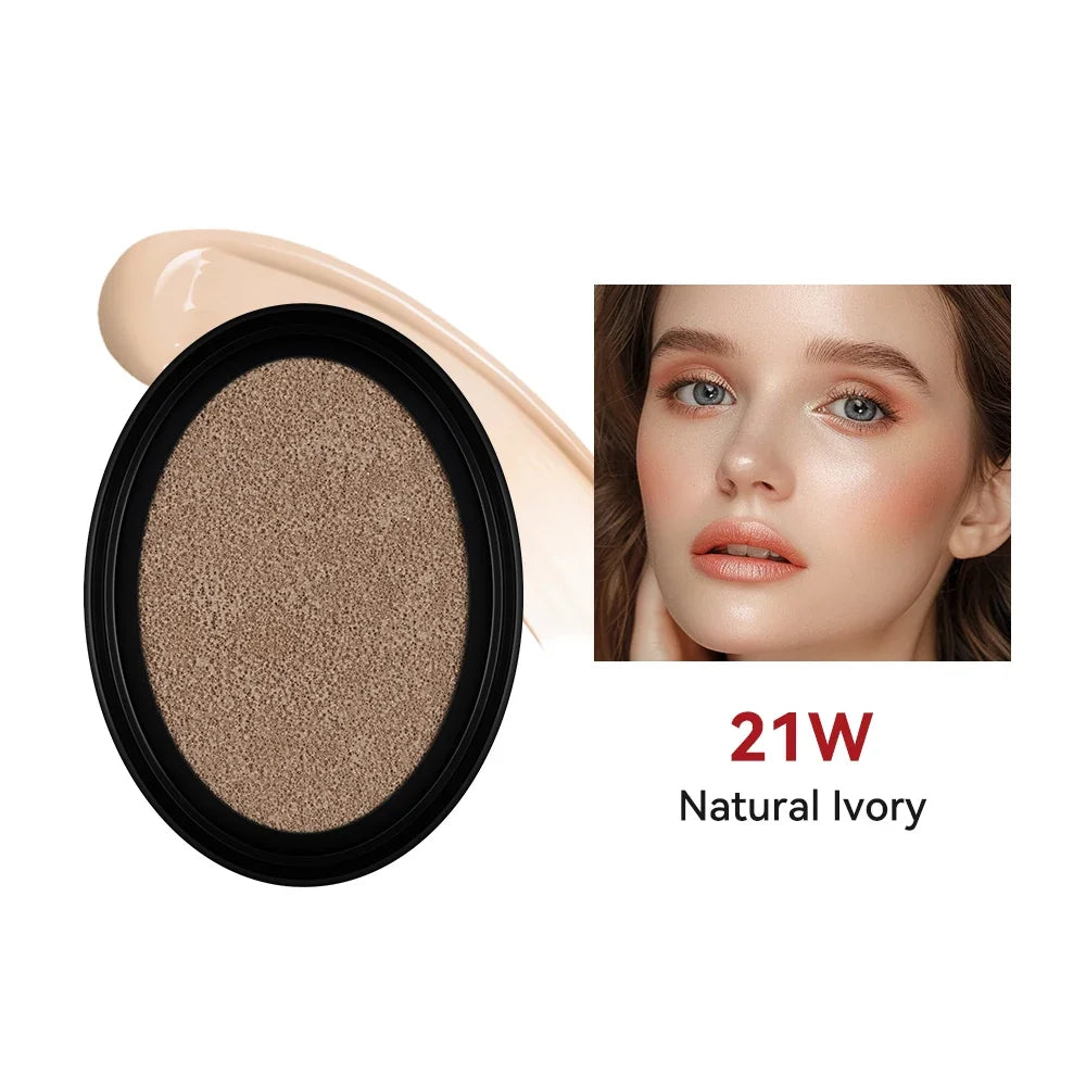 Waterproof Cushion Foundation Refill Semi-Matte Red Finish 72-Hour Wear Long-Lasting Buildable Coverage Sun Protection tirMakeup Oasis Select 21W