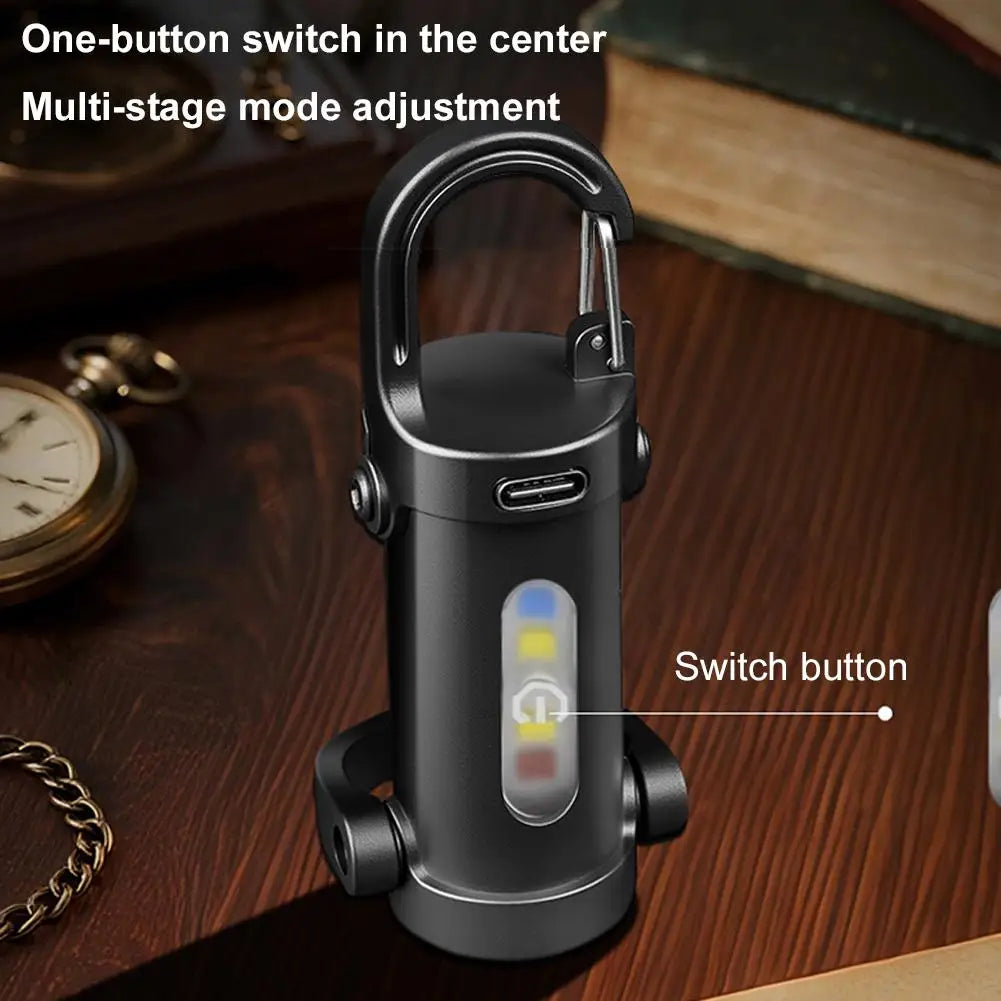 800LM USB-C Rechargeable Keychain Flashlight – IPX4 Mini EDC