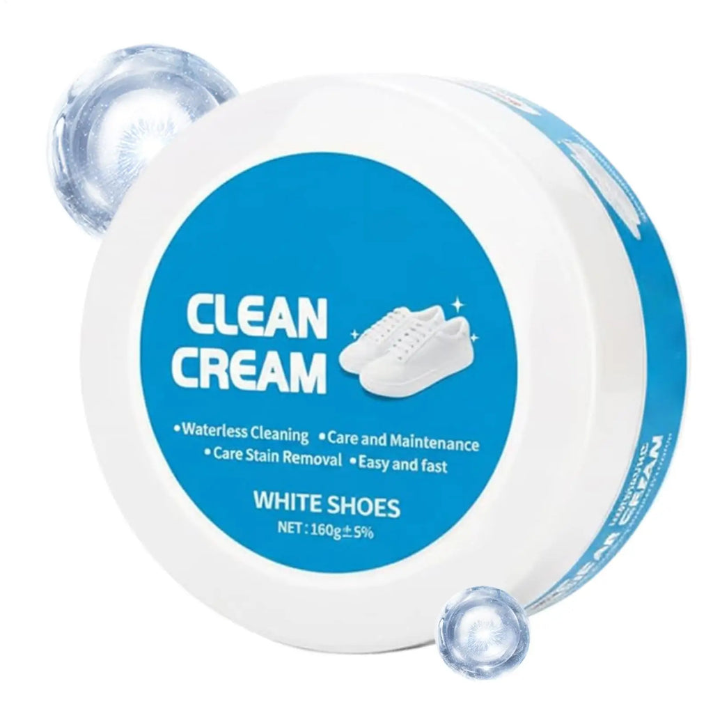 160g White Shoes Cleaning Cream Stains Remover Shoes Whitening All-Purpose Cleansing Cream With Wipe Sponge For Shoes Sneakers Oasis Select