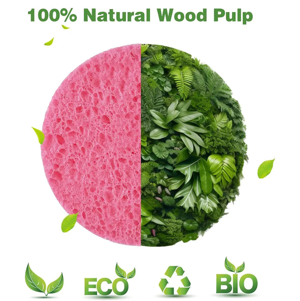 50-1000PCS Compress Face Wash Puff Natural Wood Pulp Sponge Face Wash Puff Foaming Face Puff Cosmetic Puff Face Cleansing Sponge Oasis Select