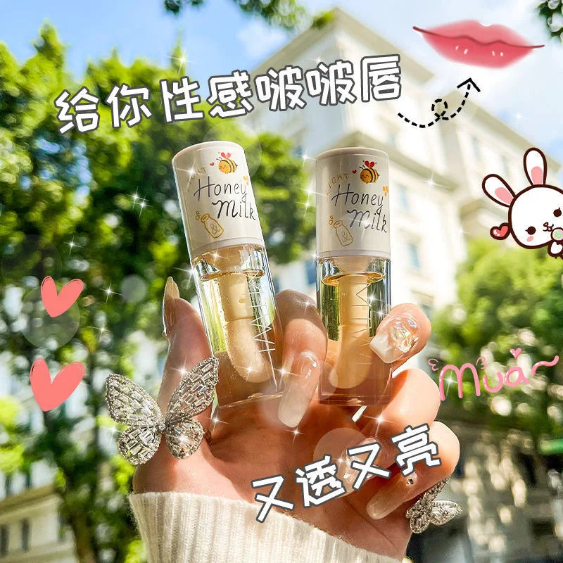 Peach Milk Honey Lip Oil Gloss – Moisturizing & Fades Lip Lines Lip Oil Gloss Oasis Select