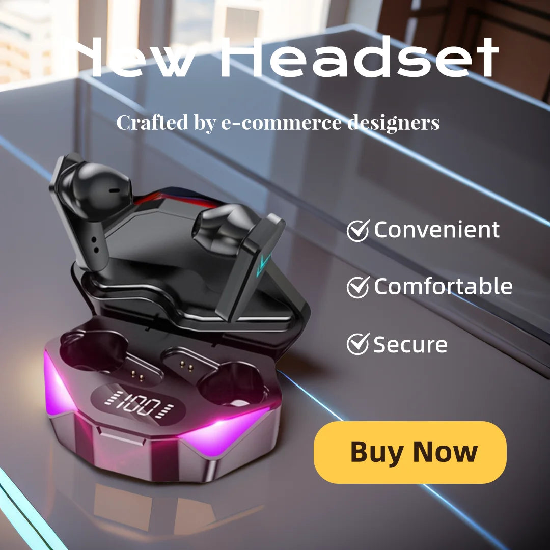 New TWS Gaming Earbuds Wireless Bluetooth Earphones With Mic Bass Audio Sound Positioning 9D Stereo Music HiFi Headset For Gamer Oasis Select Black