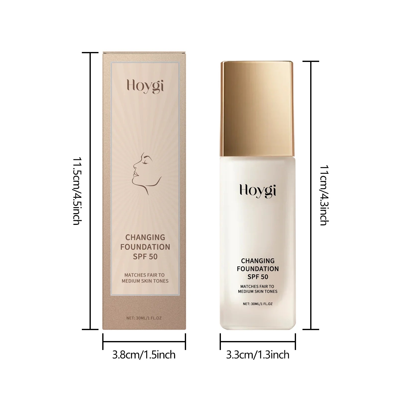 Hoygi SPF50 Liquid Concealer Foundation – Matte Oil Control Liquid Foundation Oasis Select