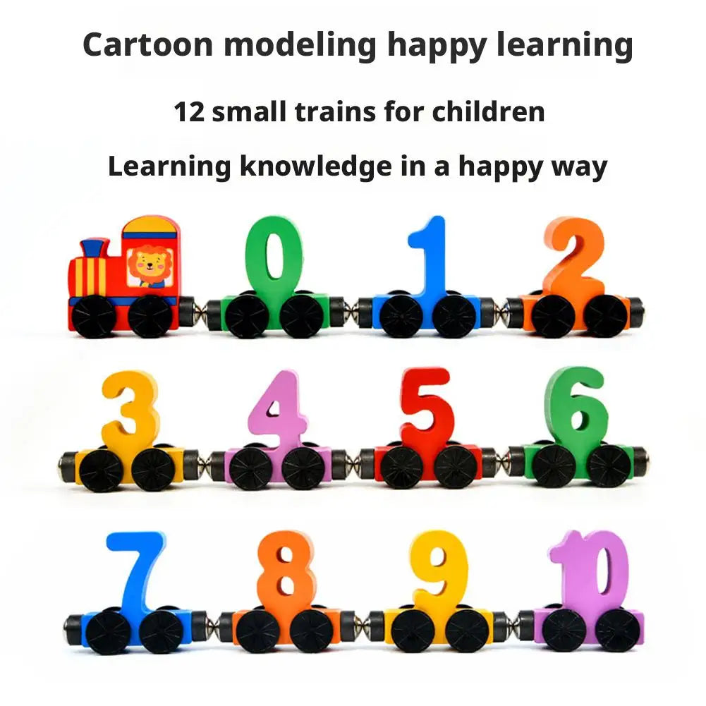Train Set Magnetic Digital Train Puzzle Wooden Number Trains Learning Activities Educational Digital Train Toys Kids Gifts Oasis Select