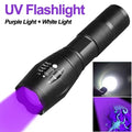 USB Rechargeable Dual Light Flashlight – White & UV 395nm Torch