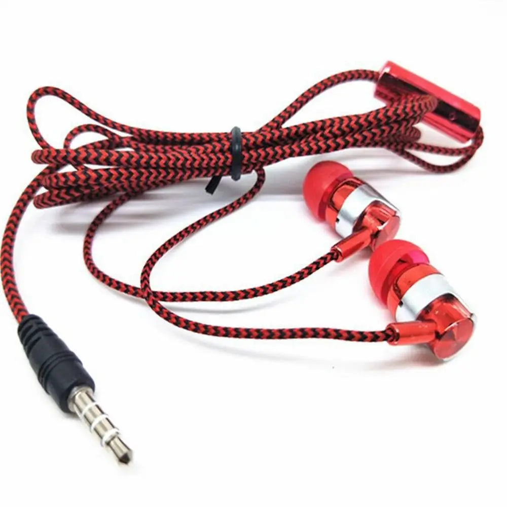 Universal In-ear Headset Braided Cord With Microphone 3.5mm Jack Bass Stereo Wired Control Sports Earphone For Smart Phone Oasis Select