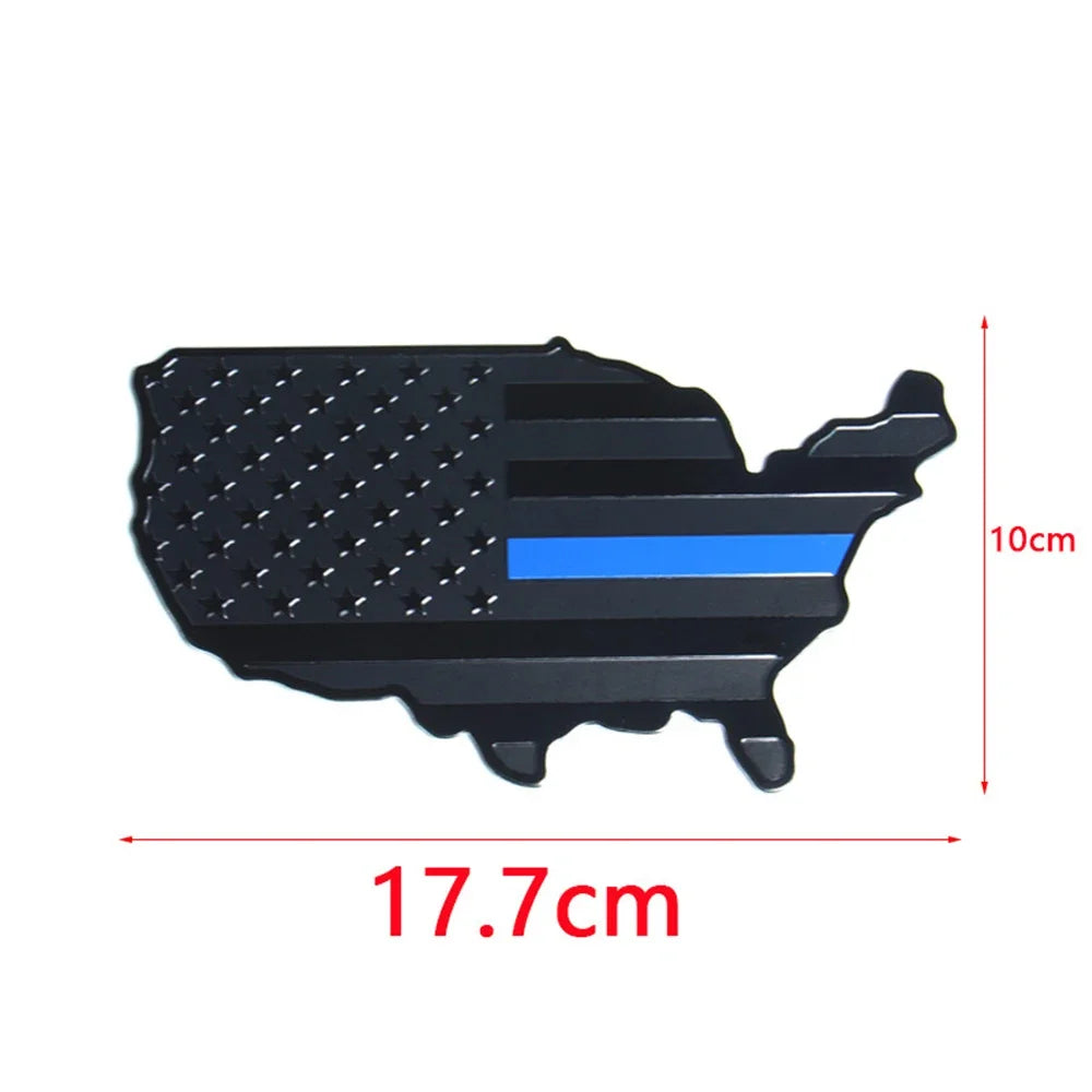 Flag Map Sticker Auto Fender Emblem National Flag Car Stickers for Cars Trucks Laptop Aluminum Alloy For USA UK Germany France Oasis Select USA-Black blue
