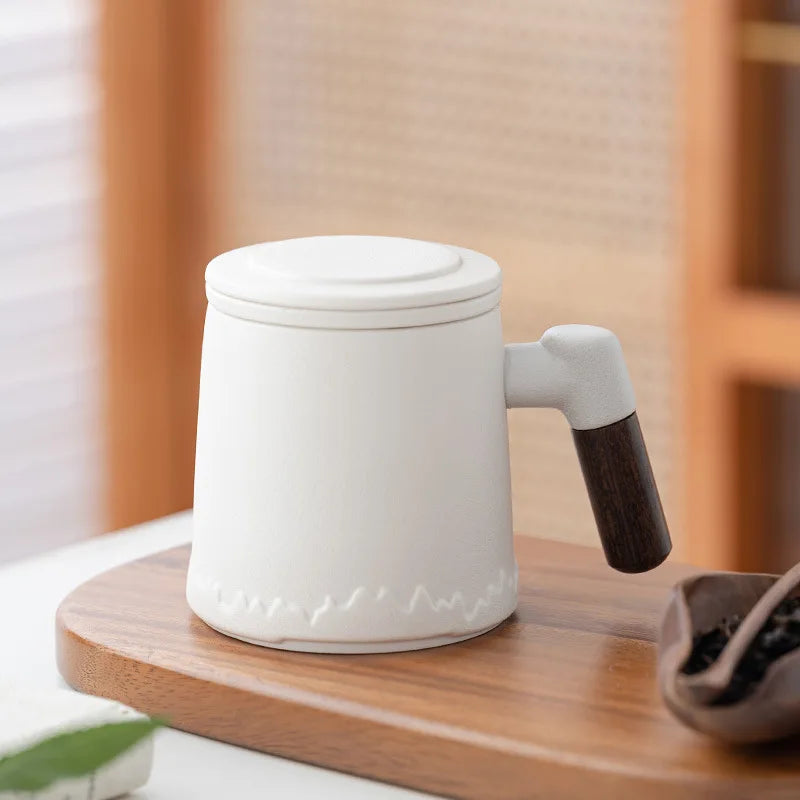 Ceramic Cup Tea Separation Cup Drinking Water Mug with Filter Office Cup Hand-held Gift Cup Gift Cup Oasis Select