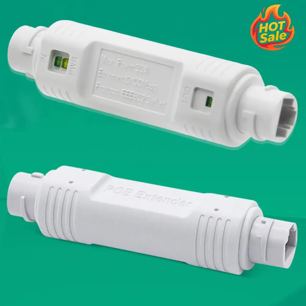 48V POE Extender/Repeater Comply with IEEE 802.3af/ 802.3at Waterproof Plug and Play 10/100Mbps for PoE Switch NVR IP Camera Oasis Select