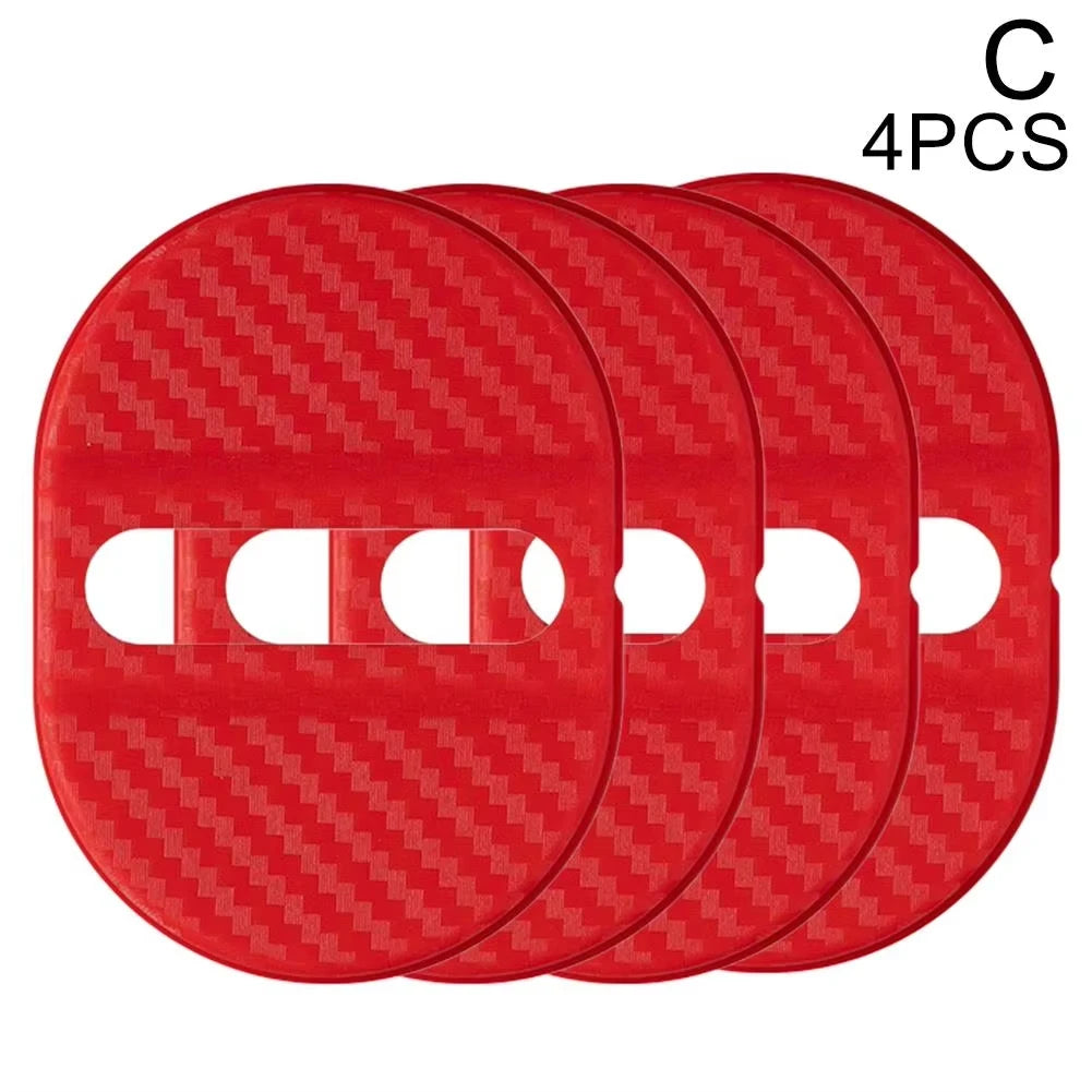 4Pcs Carbon Fiber Door Lock Covers | Peel & Stick Car Protectors