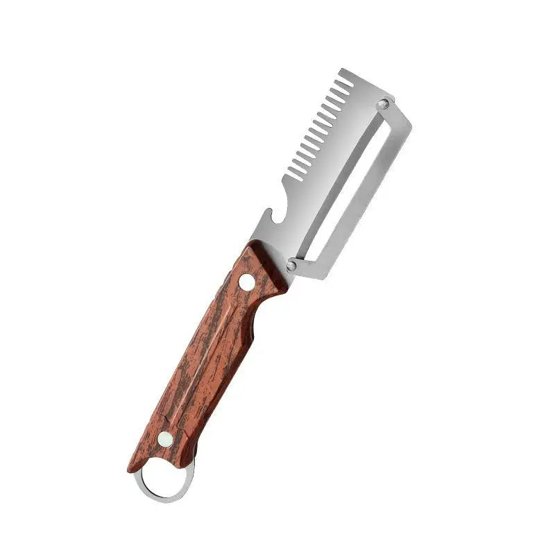SU Premium Multi-Functional Vegetable Peeler For Kitchen, Heavy Duty Stainless Steel Potato Peeler With Ergonomic Wooden Handle Oasis Select B