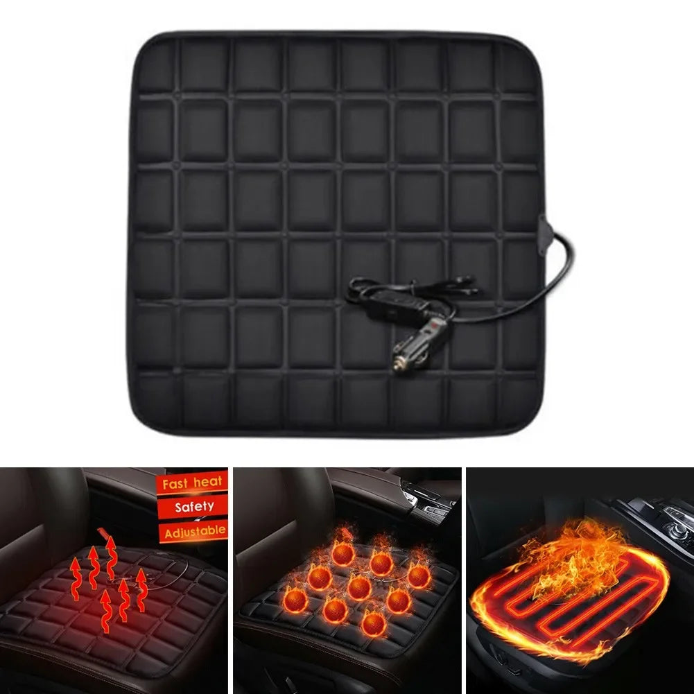 Car Seat Heated Cover 12V Electric Heating Pads Front Seat Cushion Adjustable Temperature Universal Winter Auto Seat Warmer Pad Oasis Select