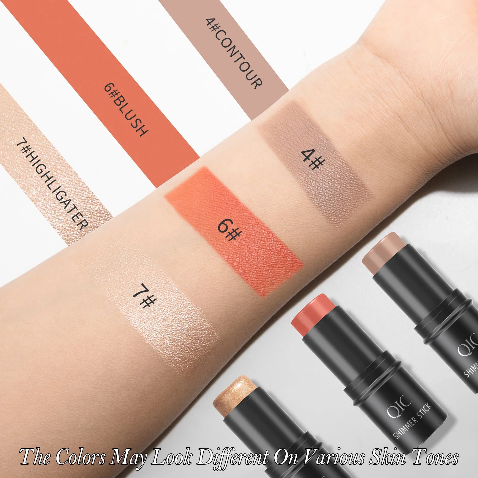 QIC 3-Piece Cream Contour Set – Contour, Highlight & Blush