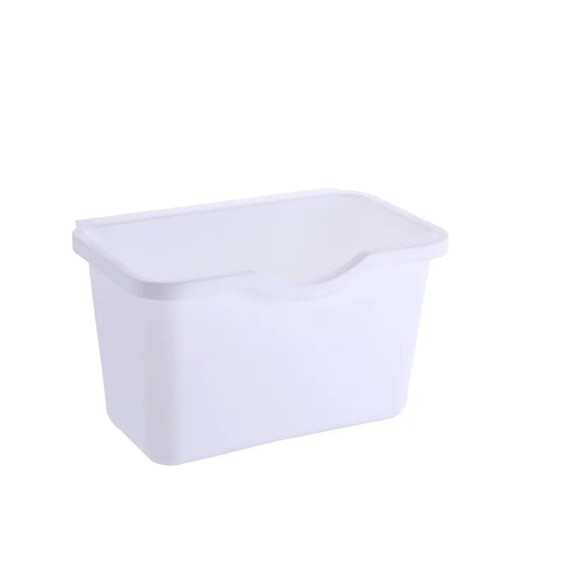1pc Cabinet Style Trash Can, Hangable Plastic Garbage Bin for Cabinet Door, Simple and Practical Kitchen Tools Oasis Select WHITE