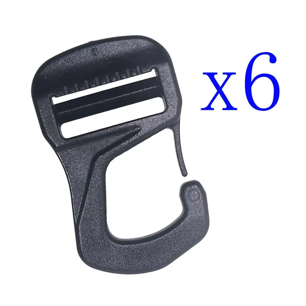 6/10PCS Camping Tent wind rope webbing adjustable buckle anti-slip Awning Tensioner hook Oasis Select black Pcs6