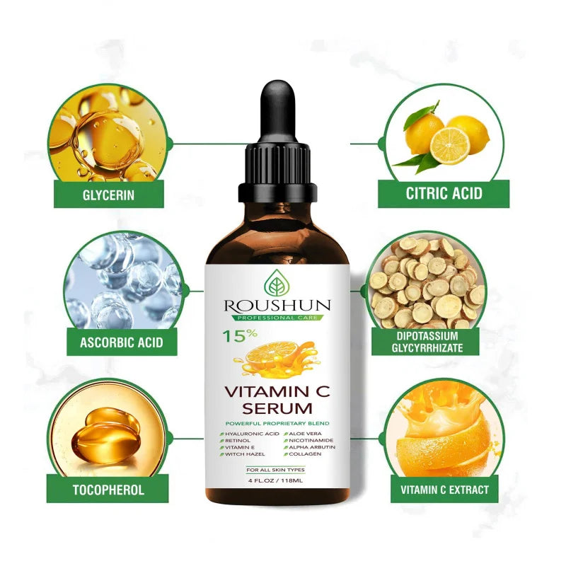 ROUSHUN 118ml Vitamin C Serum – Face, Body & Eye Essence