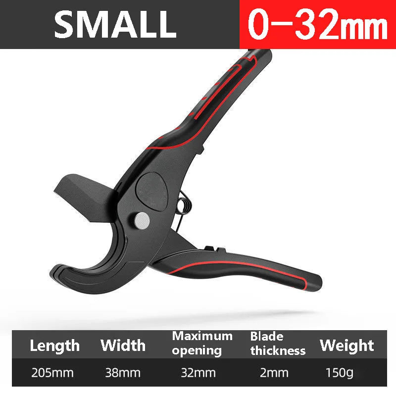 Pipe Cutter 32mm-75mm Aluminum Alloy Body Ratchet Scissor Pipe Cutter PVC/PU/PP/PE Hose Cutting Hand Tool Oasis Select 0-32mm