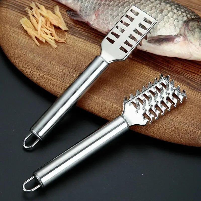 1PC Stainless Steel Fish Scale Knife Scale Scraper Sawtooth Scraping Boning Filleting Cut Scrape Dig Maw Knife Oasis Select