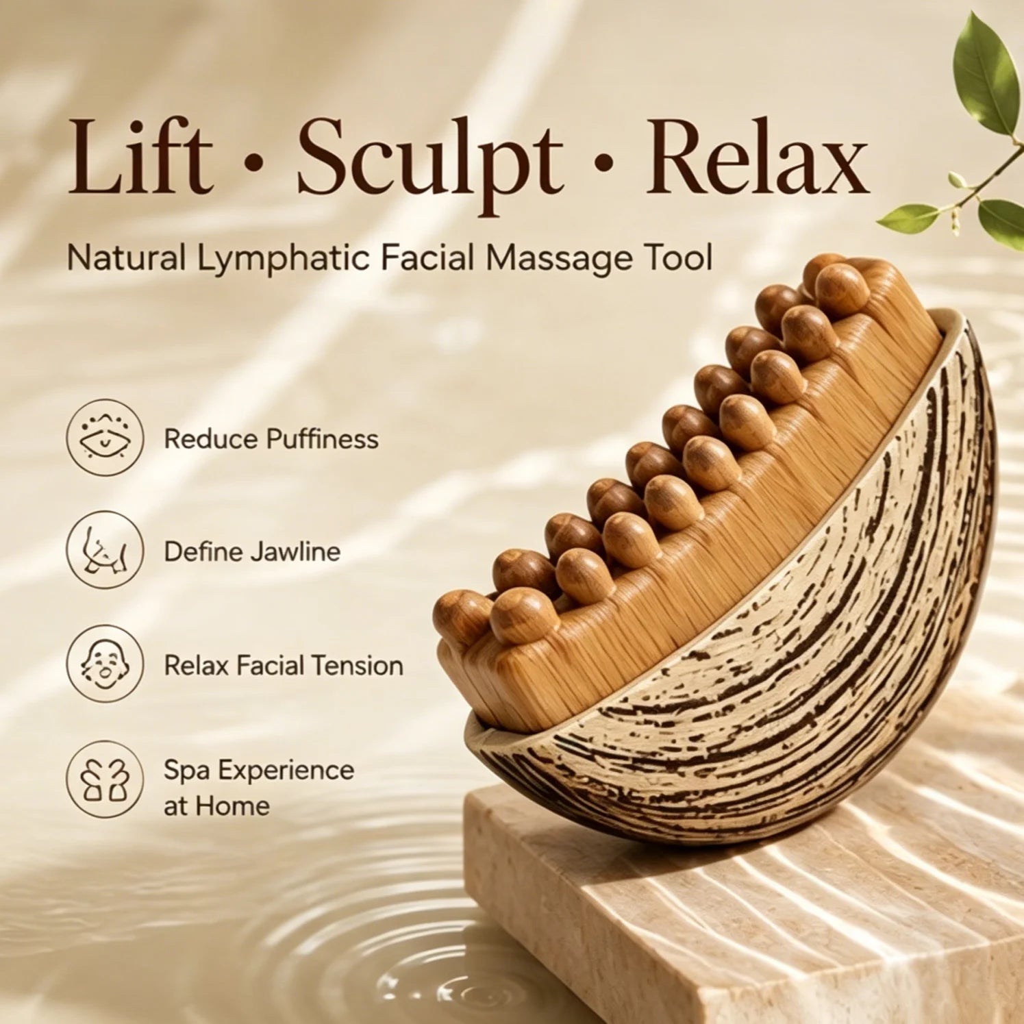 Lymphatic Contour Face Brush Portable Gua Sha Massager For Face & Chin Sculpting Lymphatic Drainage Tool With Ergonomic Design Oasis Select