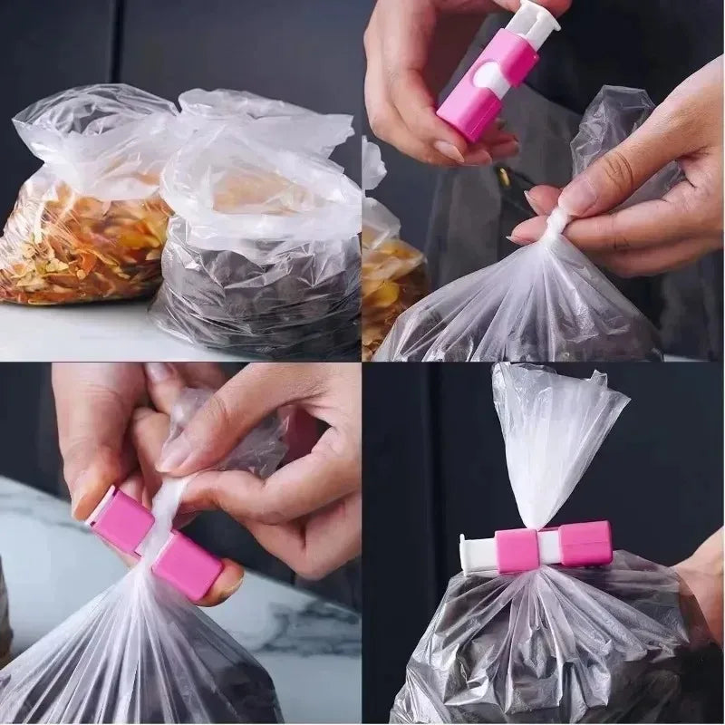 12 PCS Squeeze Bread Bag Clips Reusable Fresh Food Seal Plastic Clip Snack Bag Seal Spring Clip Home Kitchen Storage Oasis Select