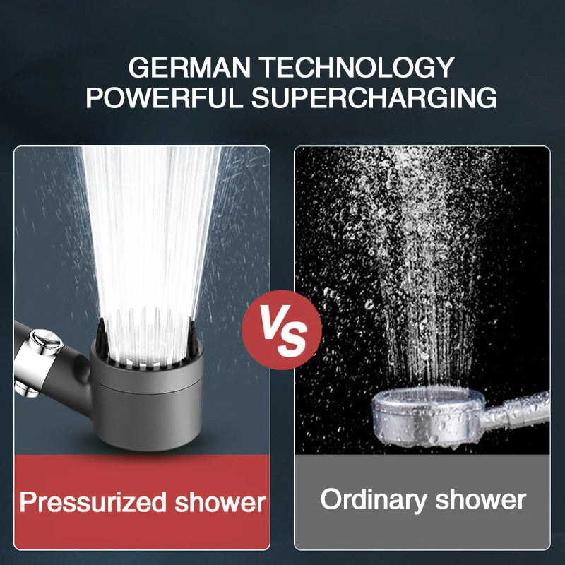 High-pressure shower head with massage brush filter 3 modes adjustable water spray Rain shower faucet Bathroom accessories Oasis Select