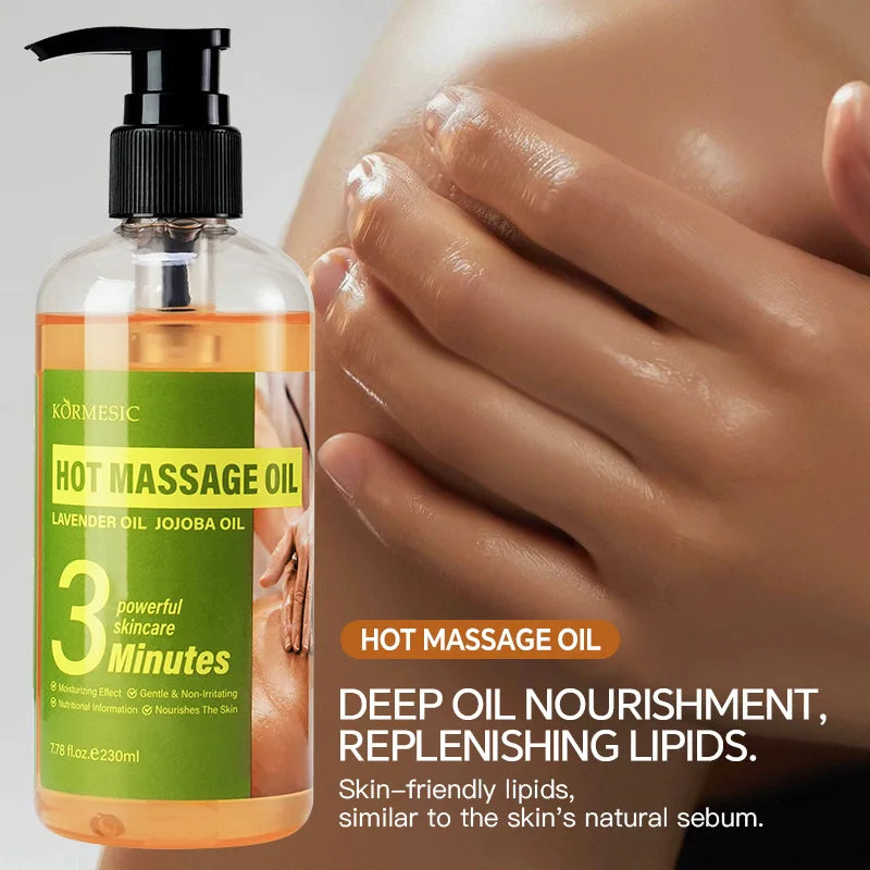 KORMESIC 230ml Warming Body Massage Oil – Lavender & Glycerin Body Massage Oil Oasis Select