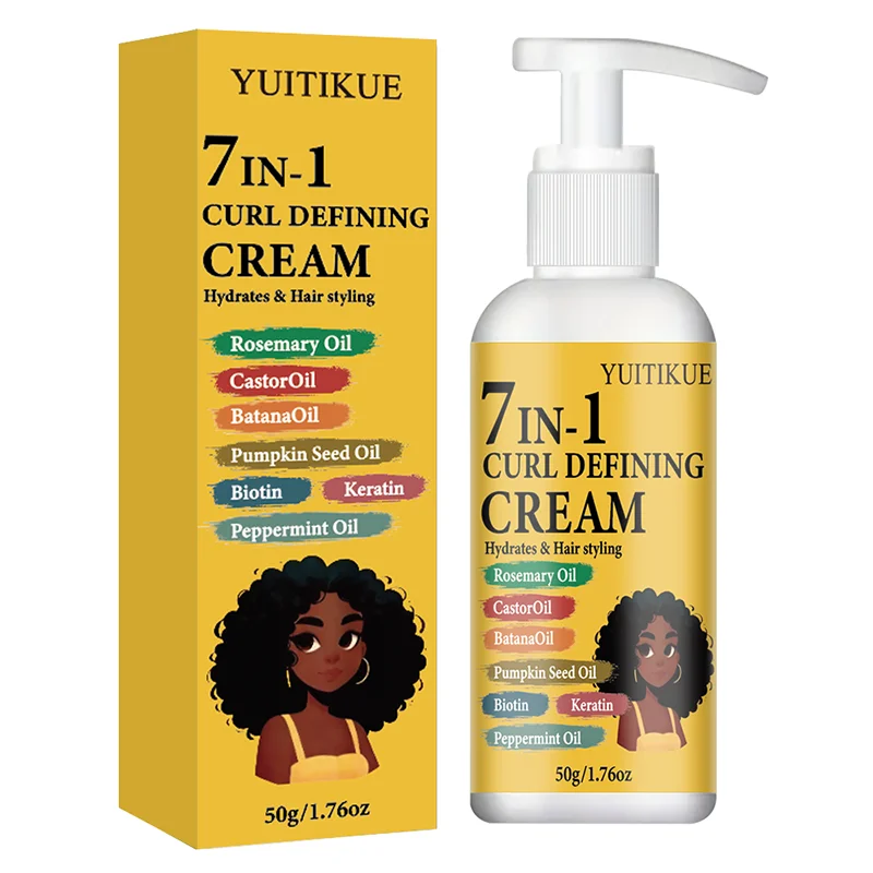 YUITIKUE 7-in-1 Curl Defining Cream – Hydrating Hold, No Frizz