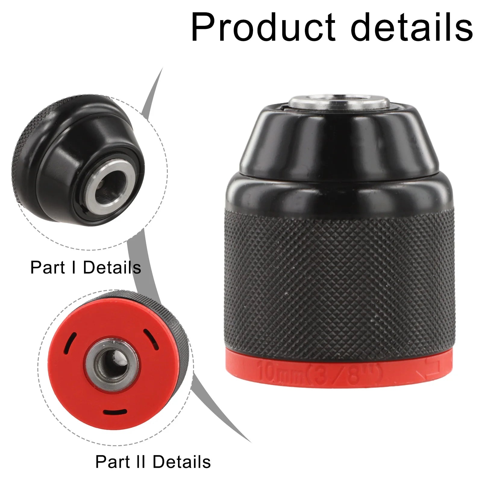0.8-10mm Thread 3/8-24UNF Ratchet Keyless Metal Drill Chuck Self-locking Ratchet Chuck For Electric Drills Oasis Select
