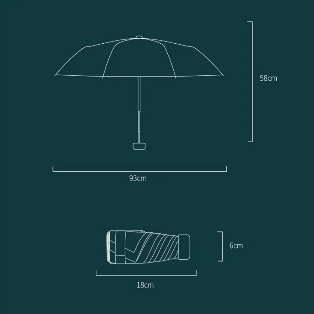 Fashion Ultraviolet Protection Parasol Small Pocket Folding Rain Umbrella Wind Resistant Mini Sun Umbrella Outdoor Oasis Select