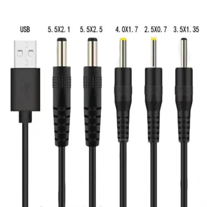 1m 5V 2A USB to DC Power Cable Cord 3.5x1.35mm 5.5x2.1mm 4.0x1.7mm 48x1.7mm Plug DC Port Charging Cable Power Supply Cord Oasis Select
