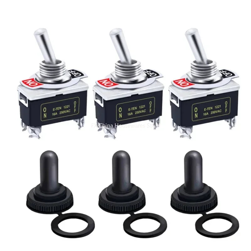 5Pcs Heavy Duty Car Boat Rocker Toggle Switch 15A 250V 2Pin SPST ON/OFF Rocker Switches with Waterproof Boot Spst Rocker Switch Oasis Select