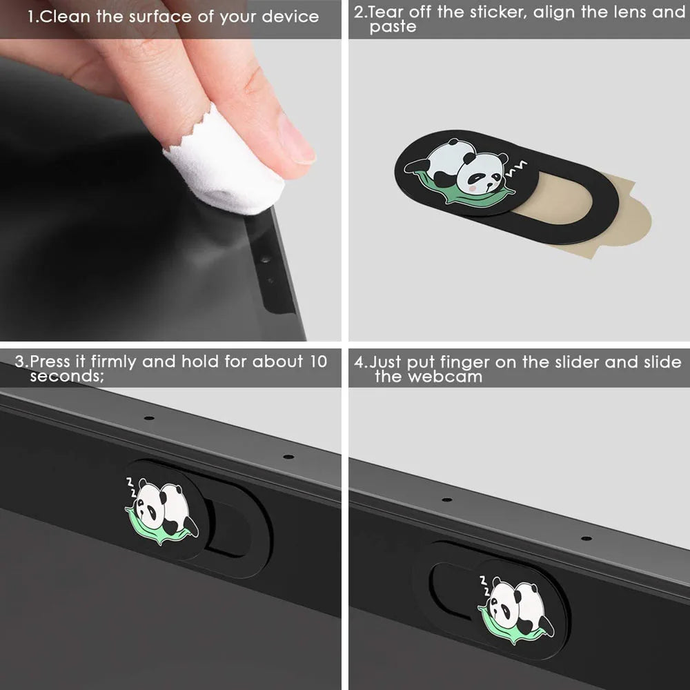 Laptop Ultra-Thin Slide Privacy Protection Webcam Camera Cover Panda Camera Cover Webcam Cover Privacy Sticker Oasis Select