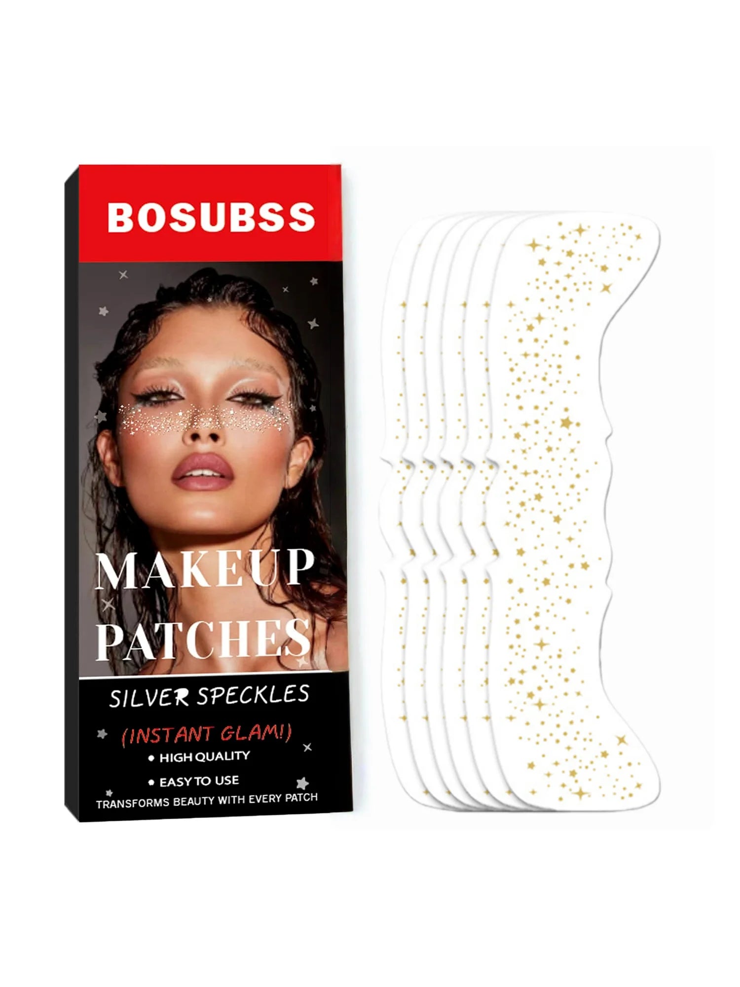 6/3 pieces/set - Gold/Silver Star Flashpoint Tattoo Stickers Facial Stickers Easy to Apply Natural Freckle Makeup Oasis Select 6pcs 1
