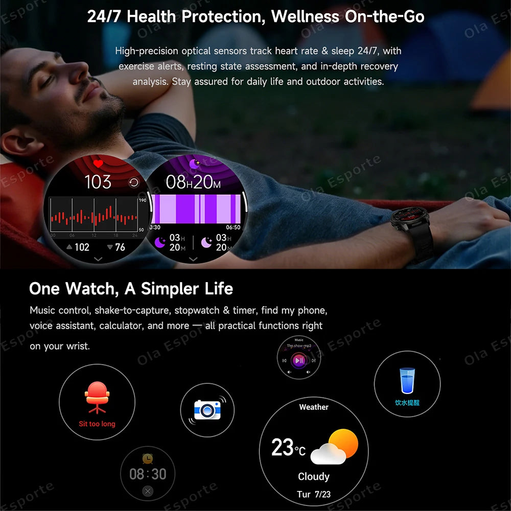 Ola Esporte HW12 Smart Watch – AMOLED, Bluetooth Call, 5ATM