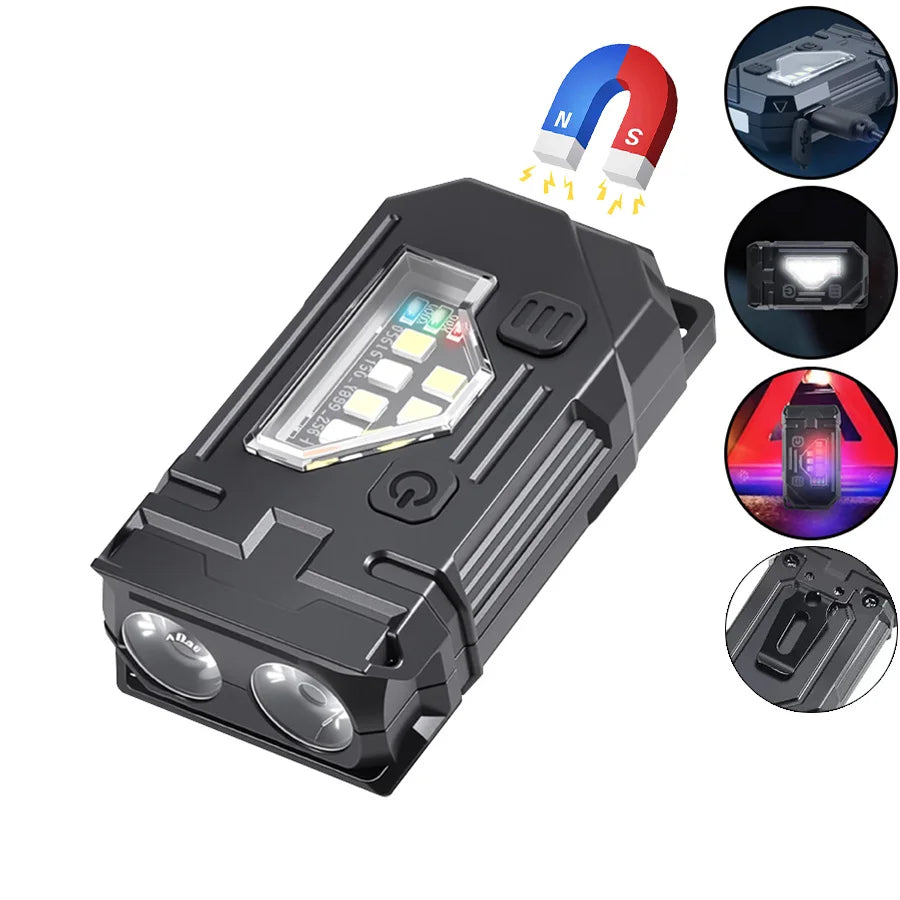 Portable LED COB Flashlight Head Rotation Magnetic Torch Built-in Battery Rechargable for Outdoor Camping Emergency Lantern Oasis Select S513-Non-rotatable