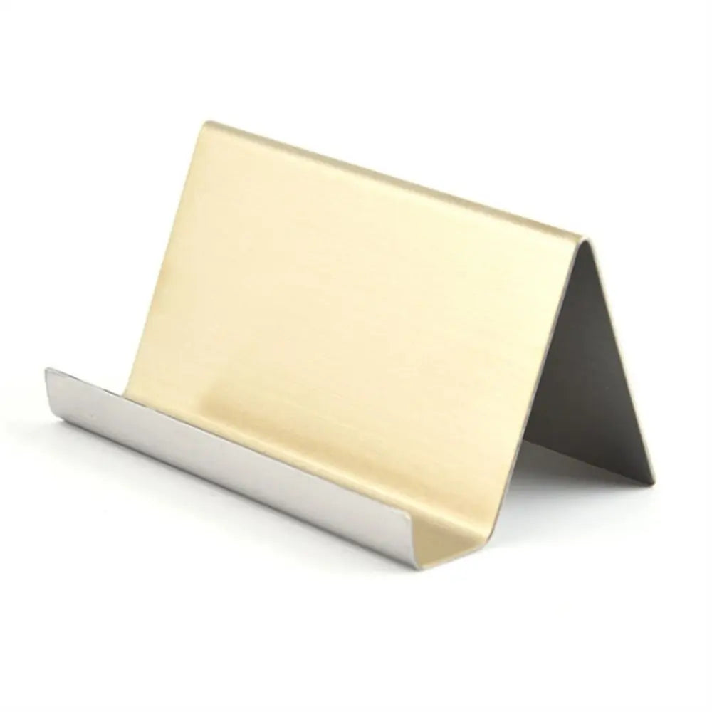 Holder Metal Desktop Stainless Steel Name Card Display Stand Business Card Storage Business Card Holder Name Tag Display Rack Oasis Select Gold-Brushed