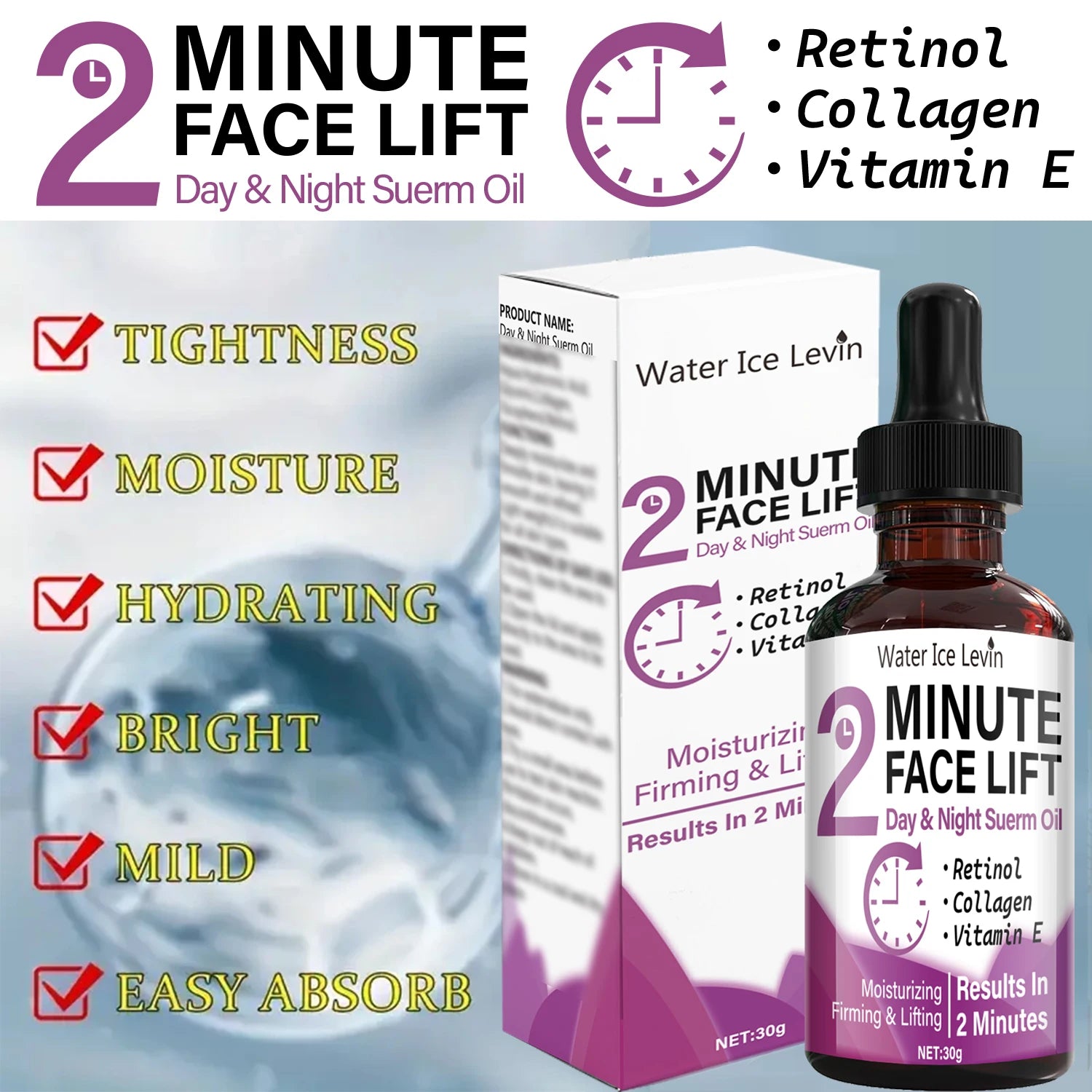 Retinol & Collagen Face Lift Serum Oil – Firm & Moisturize Face Lift Serum Oil Oasis Select