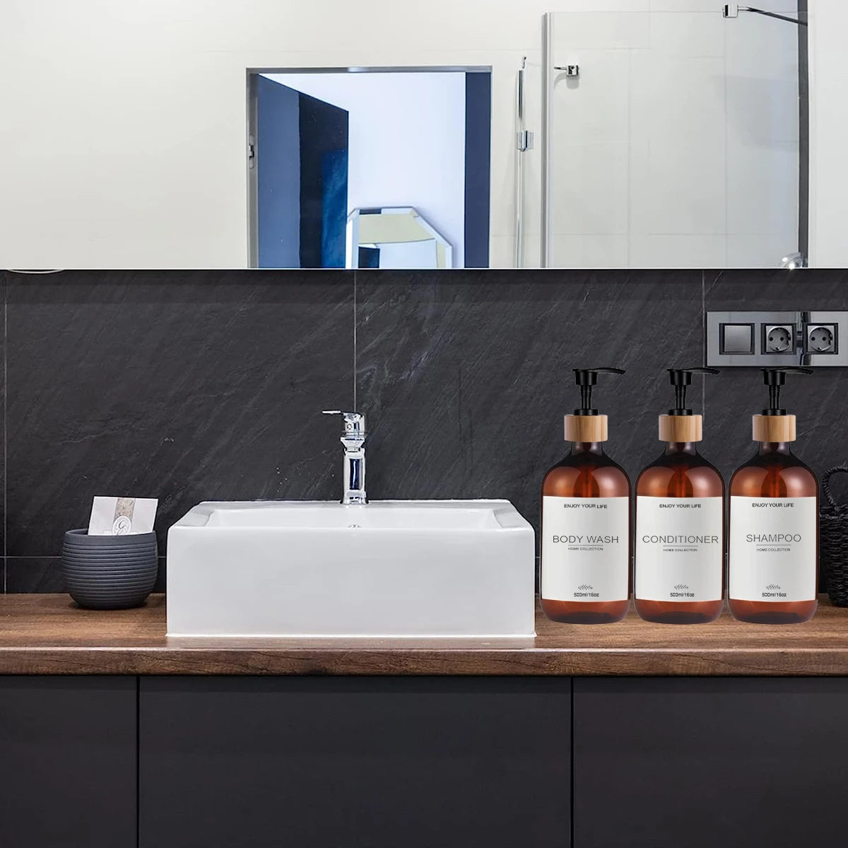 500ml Shampoo & Conditioner Pump Dispenser Bottles – 3 Pack Pump Dispenser Bottles Oasis Select
