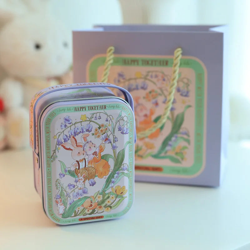 Tinplate Candy Box Kids Gifts Small Tin Box Cookie Box Portable Rabbit Gift Box for Birthday Wedding Party Decoration Oasis Select Style 10 Other