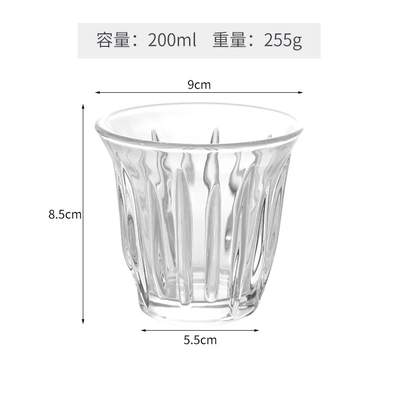 90-200ML Glass Coffee Cup Espresso Mug Art Striped Anti-scald Mocha Juice Cocktails Coffee Mugs for Latte Cappuccino Tea Cafe Oasis Select 200ml
