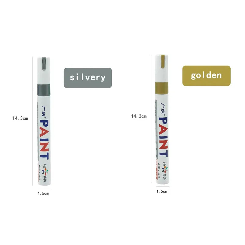 1/2pcs Oily Painting Pen Waterproof Permanent Graffiti Touch Up Tyre Marker Auto Rubber Tire Tread Mark Pen For Bike Cars Metal Oasis Select 2pcs mix 1